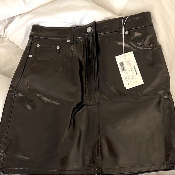 NWT Helmut Lang Genuine Patent Leather Mini Skirt size 2 - Picture 2 of 6